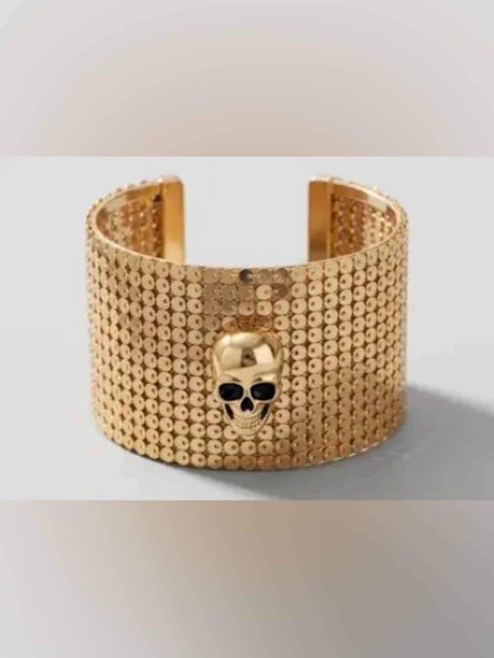 Quo Gold Skull Halloween Cuff Bracelet